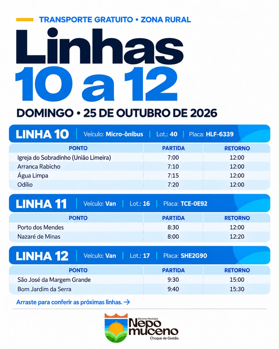 Informações sobre o transporte para o segundo turno